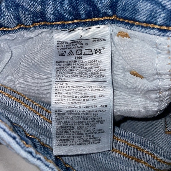 Old Navy High-rise Secret Slim Pockets Distressed Ripped Denim Jean shorts 2 - Picture 4 of 4